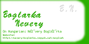 boglarka nevery business card